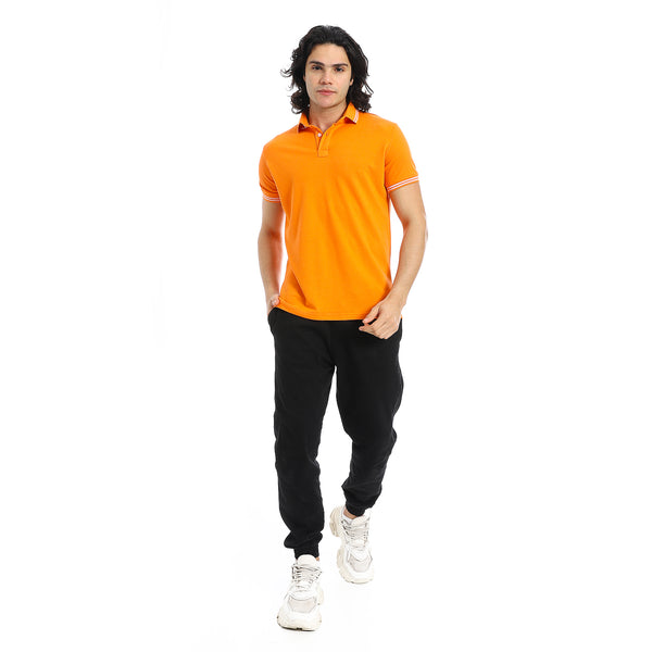 Elite_Stripe_Pique_Polo_Shirt_-_Orange