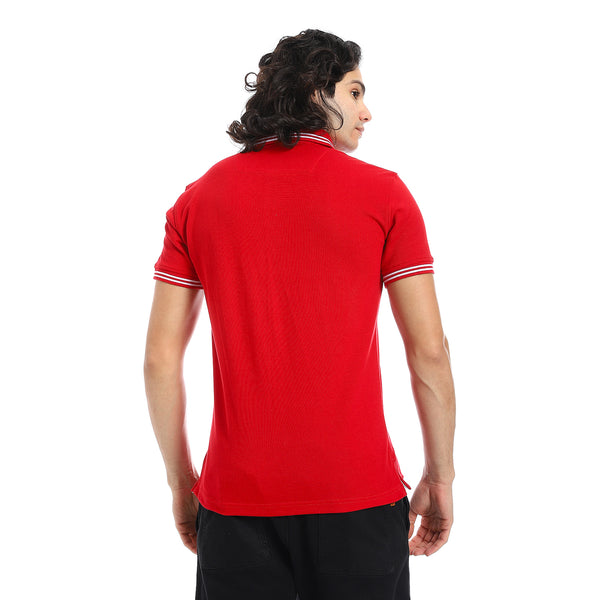 Elite_Stripe_Pique_Polo_Shirt_-_Red