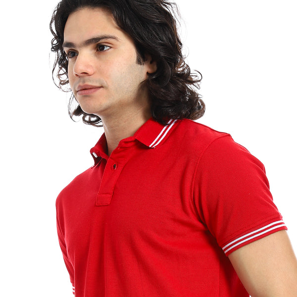 Elite_Stripe_Pique_Polo_Shirt_-_Red