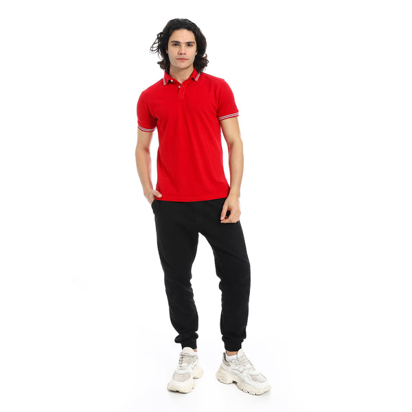 Elite_Stripe_Pique_Polo_Shirt_-_Red