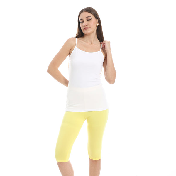 White_Spaghetti_Sleeves_Slip_On_Top