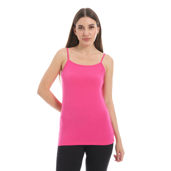 Fuchsia_Spaghetti_Sleeves_Slip_On_Top