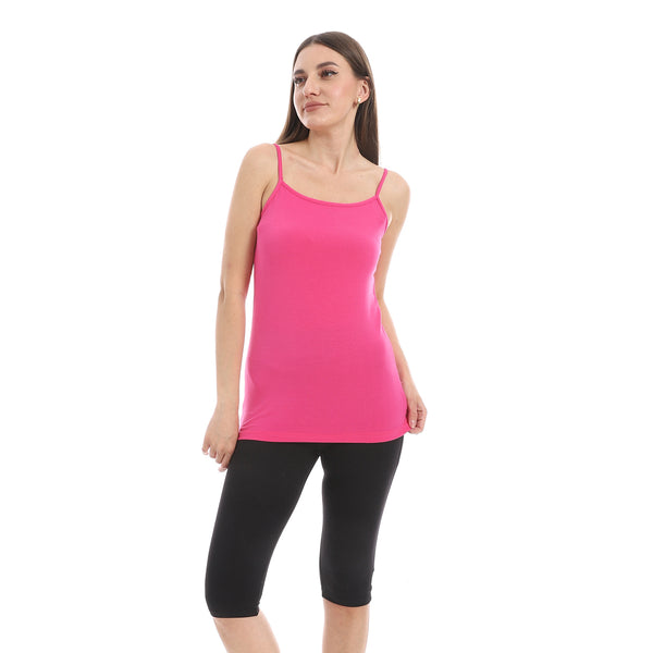 Fuchsia_Spaghetti_Sleeves_Slip_On_Top