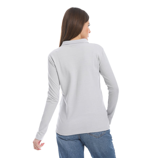 Pique_Patterned_Light_Grey_Polo_Shirt