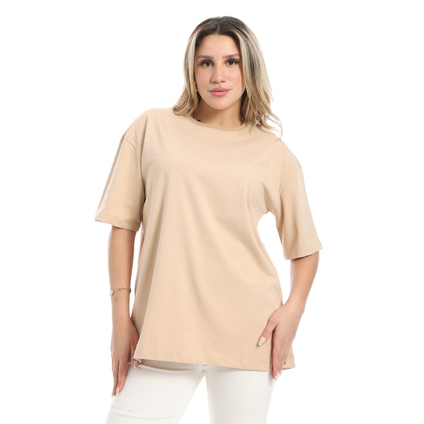 Oversized_Plain_Cotton_T-Shirt_-_Beige