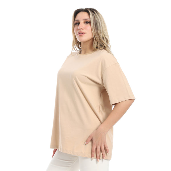 Oversized_Plain_Cotton_T-Shirt_-_Beige