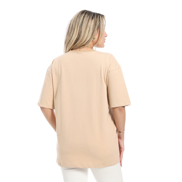 Oversized_Plain_Cotton_T-Shirt_-_Beige
