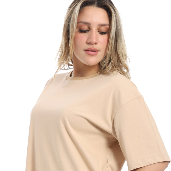 Oversized_Plain_Cotton_T-Shirt_-_Beige