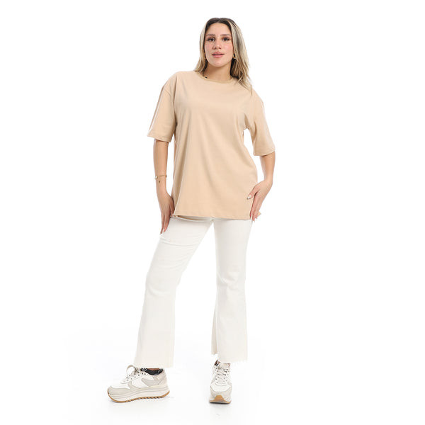 Oversized_Plain_Cotton_T-Shirt_-_Beige