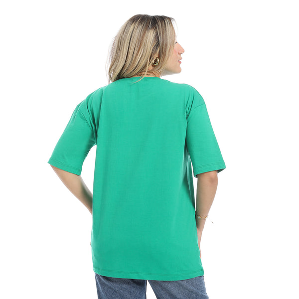 Oversized_Plain_Cotton_T-Shirt_-_Green