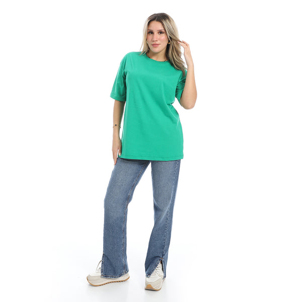Oversized_Plain_Cotton_T-Shirt_-_Green