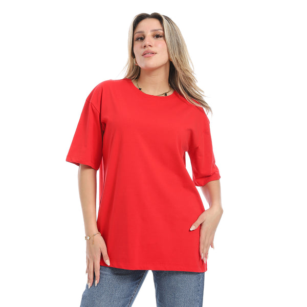 Oversized_Plain_Cotton_T-Shirt_-_Red