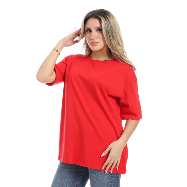 Oversized_Plain_Cotton_T-Shirt_-_Red