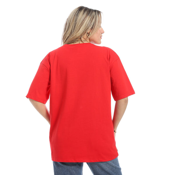Oversized_Plain_Cotton_T-Shirt_-_Red