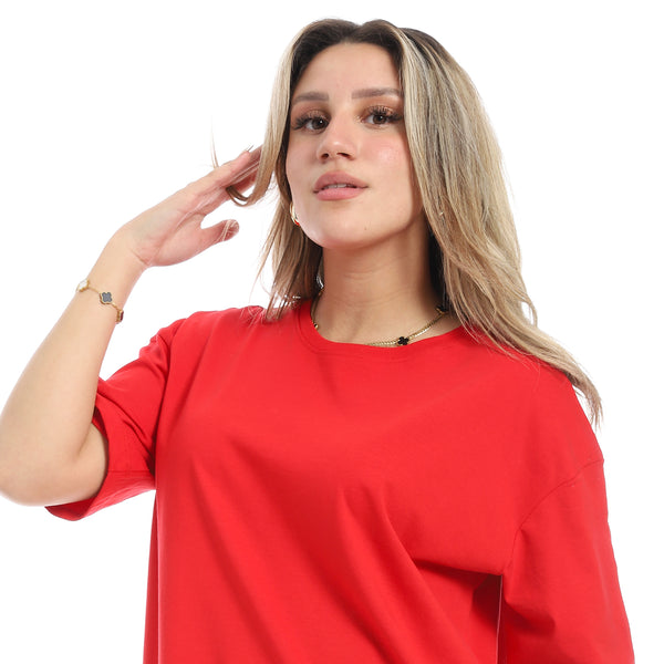Oversized_Plain_Cotton_T-Shirt_-_Red