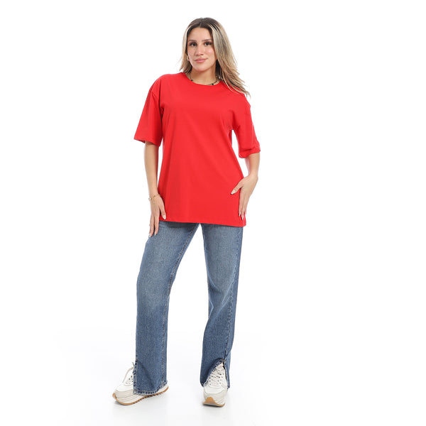 Oversized_Plain_Cotton_T-Shirt_-_Red