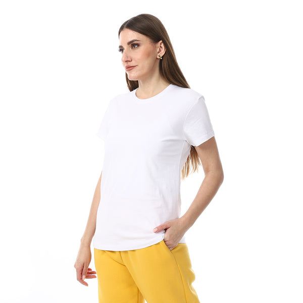 White_Plain_Cotton_Short_Sleeves_T-Shirt