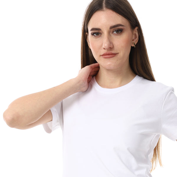 White_Plain_Cotton_Short_Sleeves_T-Shirt