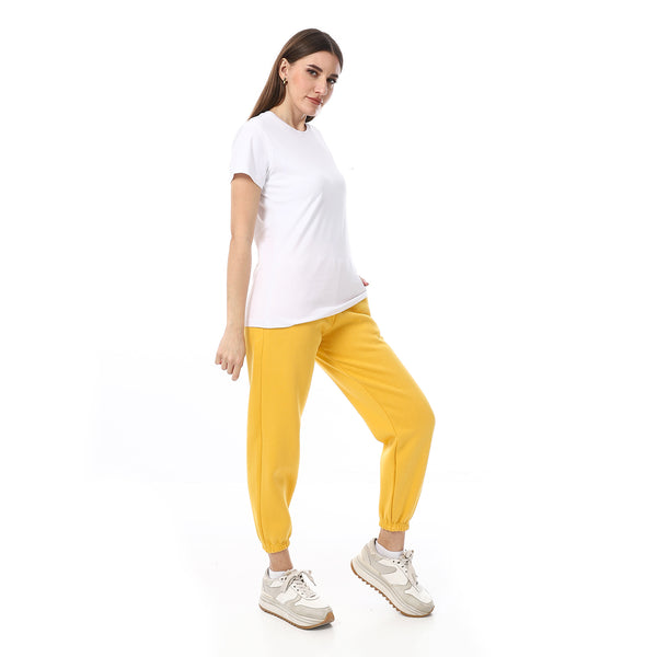 White_Plain_Cotton_Short_Sleeves_T-Shirt