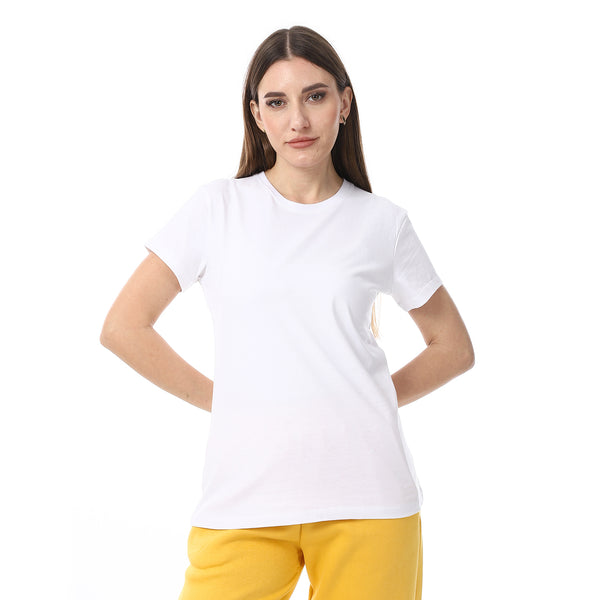 White_Plain_Cotton_Short_Sleeves_T-Shirt