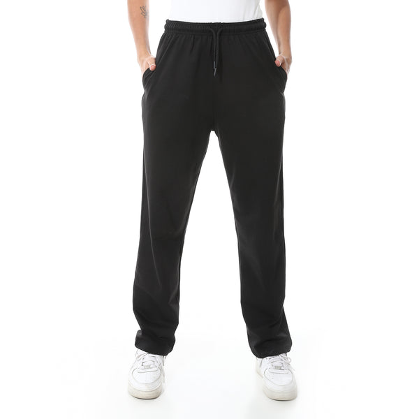 Cotton_Elastic_Waist_Comfy_Black_Pants