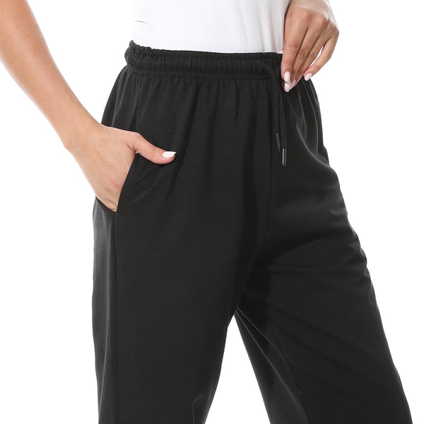 Cotton_Elastic_Waist_Comfy_Black_Pants