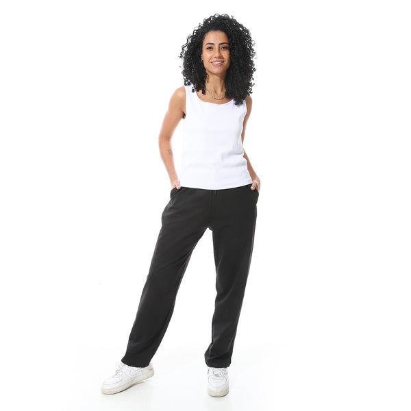 Cotton_Elastic_Waist_Comfy_Black_Pants