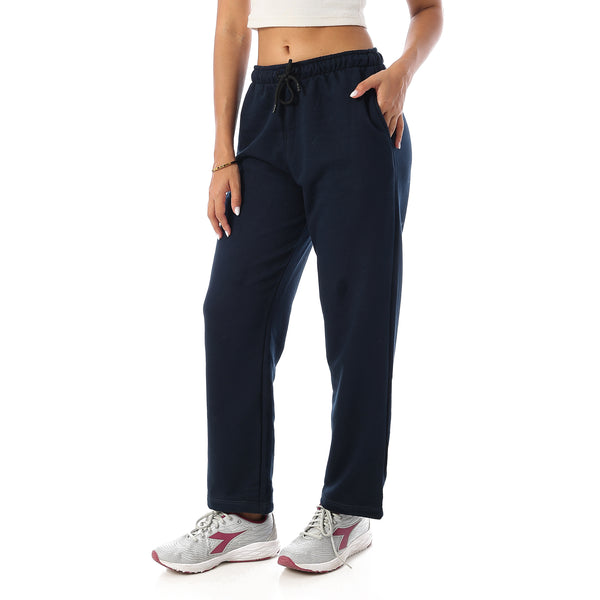 Slash_Pockets_Cotton_Elastic_Waist_Pants_-_Navy_Blue