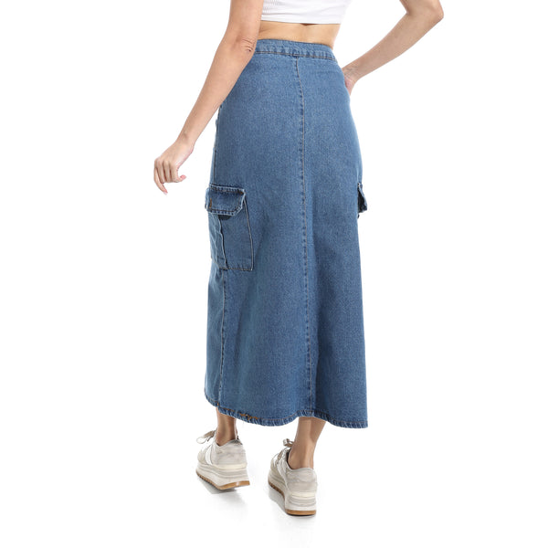 Maxi_Slim_One_Button_Closure_Denim_Skirt_-_Blue