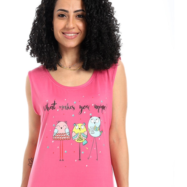 Printed_Sleeveless_Nightgown_-_Fuchsia