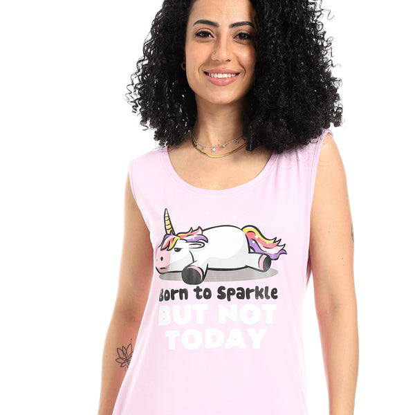 Printed_Sleeveless_Nightgown_-_Neon_Pink