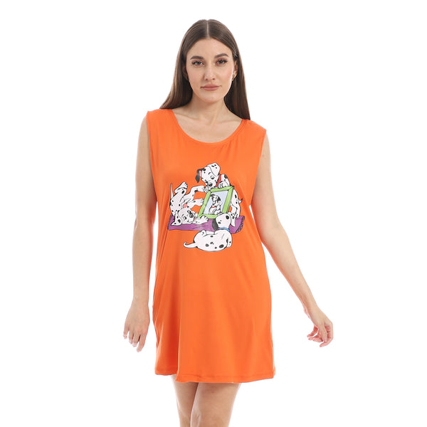 Orange_Printed_Sleeveless_Sleepshirt
