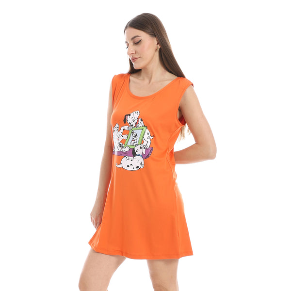 Orange_Printed_Sleeveless_Sleepshirt
