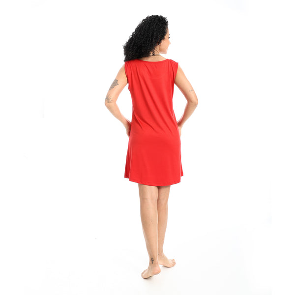 Printed_Sleeveless_Nightgown_-_Red