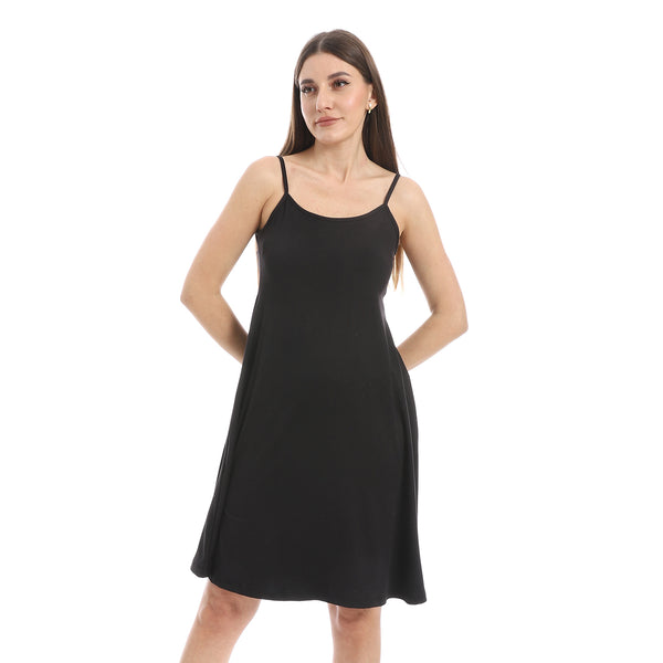 Black_Scoop_Neck_Plain_Sleepshirt