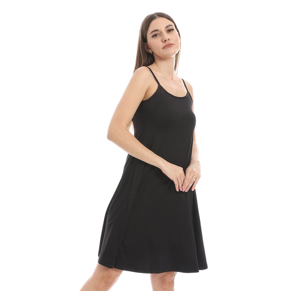 Black_Scoop_Neck_Plain_Sleepshirt