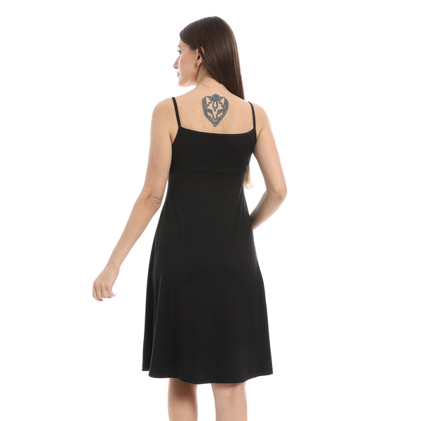 Black_Scoop_Neck_Plain_Sleepshirt