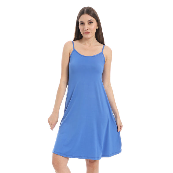 Azure_Blue_Scoop_Neck_Plain_Sleepshirt