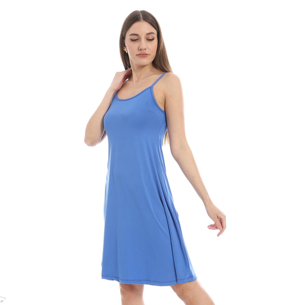 Azure_Blue_Scoop_Neck_Plain_Sleepshirt