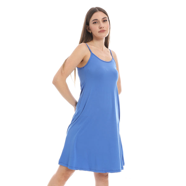 Azure_Blue_Scoop_Neck_Plain_Sleepshirt