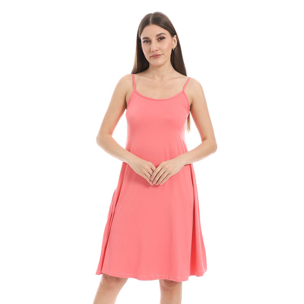 Coral_Pink_Scoop_Neck_Plain_Sleepshirt