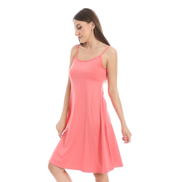Coral_Pink_Scoop_Neck_Plain_Sleepshirt