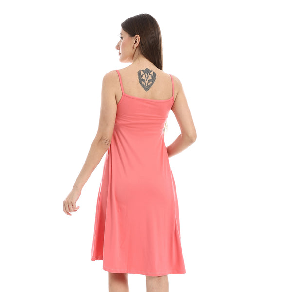 Coral_Pink_Scoop_Neck_Plain_Sleepshirt