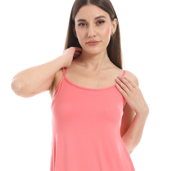 Coral_Pink_Scoop_Neck_Plain_Sleepshirt