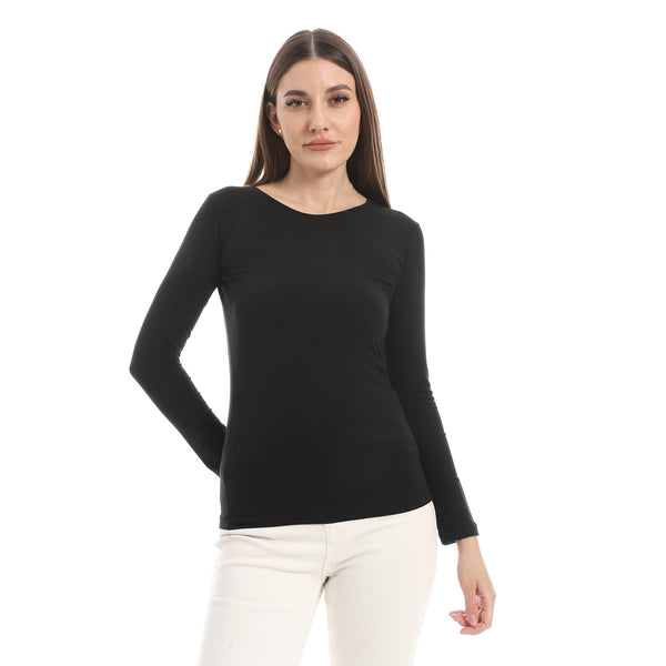 Round_Neck_Slip_On_Black_Basic_Top