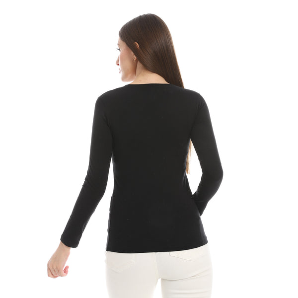 Round_Neck_Slip_On_Black_Basic_Top