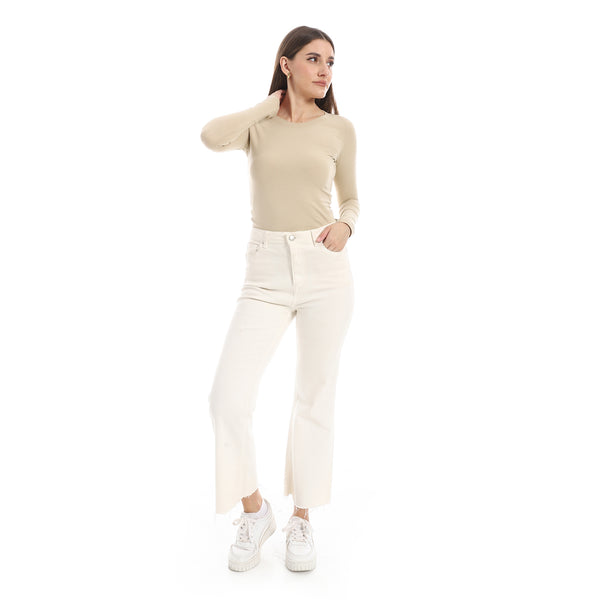 Round_Neck_Slip_On_Beige_Basic_Top