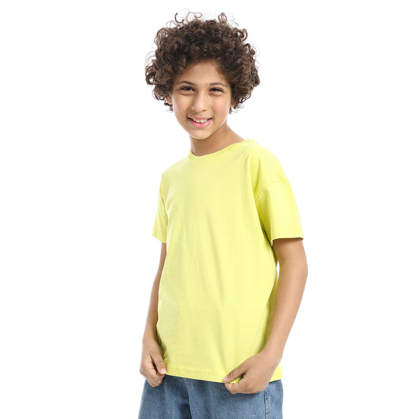 Crew_Neck_Basic_Boy's_T-Shirt_-_Yellow
