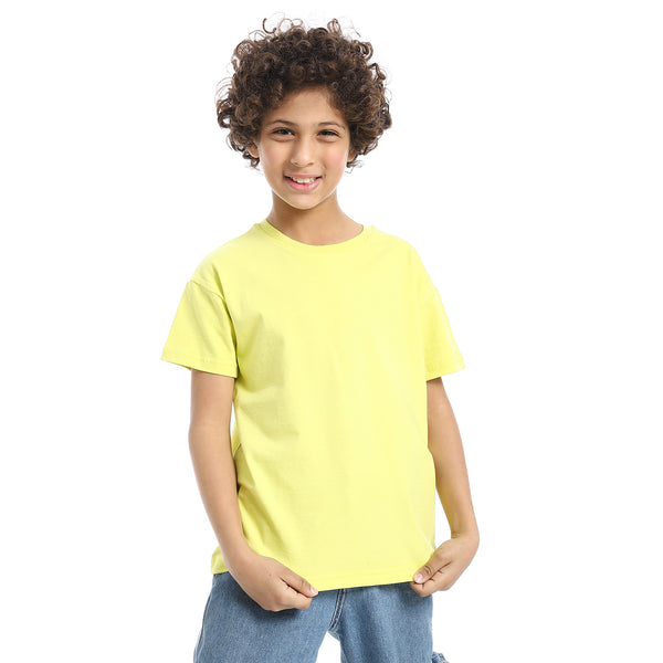 Crew_Neck_Basic_Boy's_T-Shirt_-_Yellow