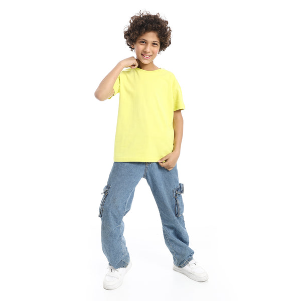 Crew_Neck_Basic_Boy's_T-Shirt_-_Yellow